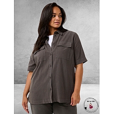 KAFFE CURVE Blouse Nana Liah Black Oyster